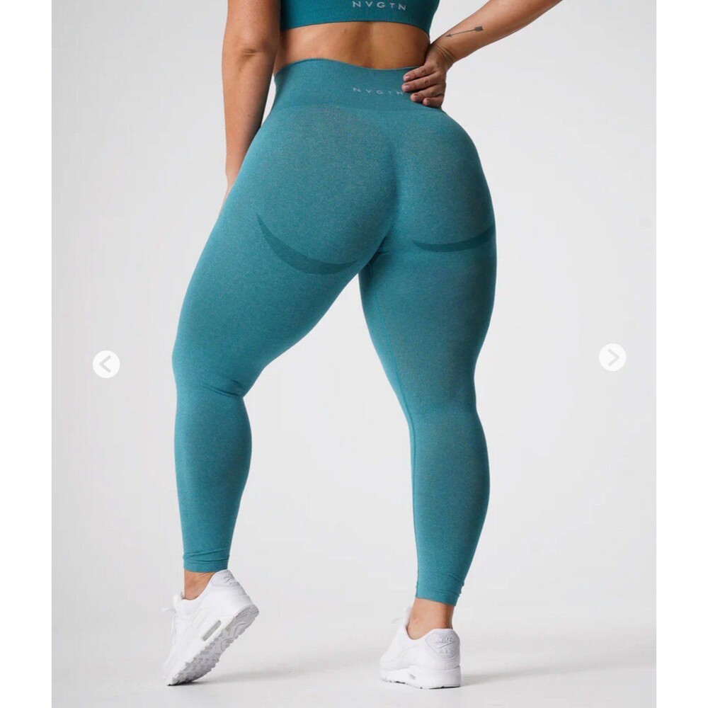 NVGTN Teal Curve Seamless Leggings - Size Small - EUC